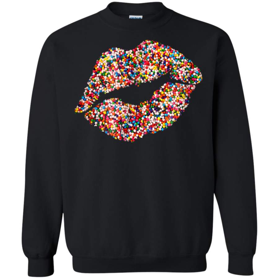 AGR Lips Shirt Candy Sprinkles Lipstick Kiss Bridesmaids Sweatshirt