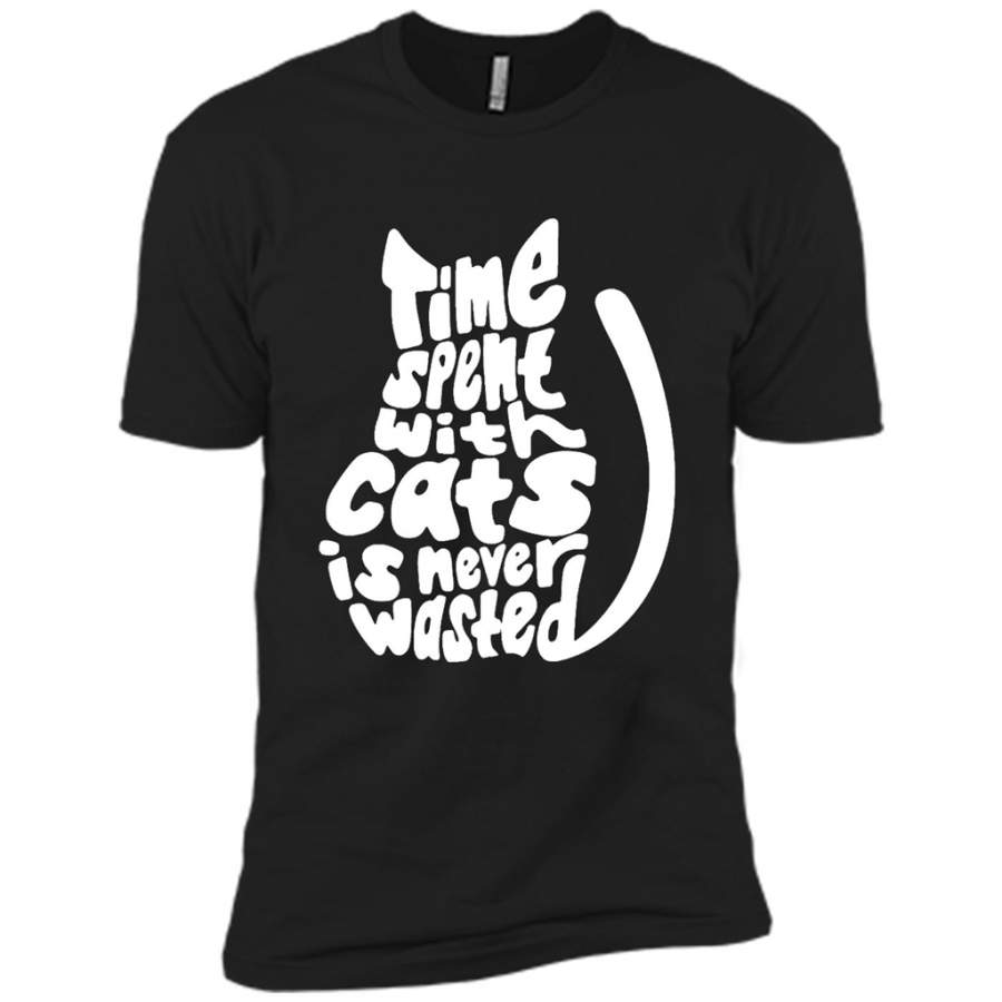 Time Spent With Cats Is Never Wasted, Cat Lover, Kitten Lover – Canvas Unisex USA Shirt