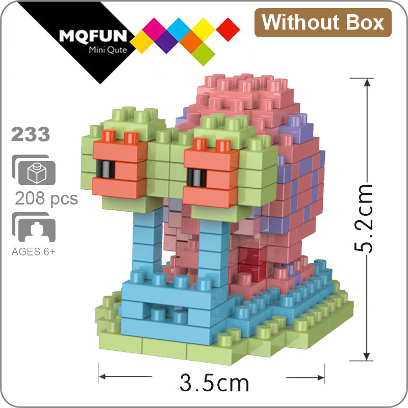 LNO Mini Blocks Funny Anime Cartoon Gary Model Building Brick Micro Figures Toy 3D Animals Patrick Star Educational Toys For Kid alx