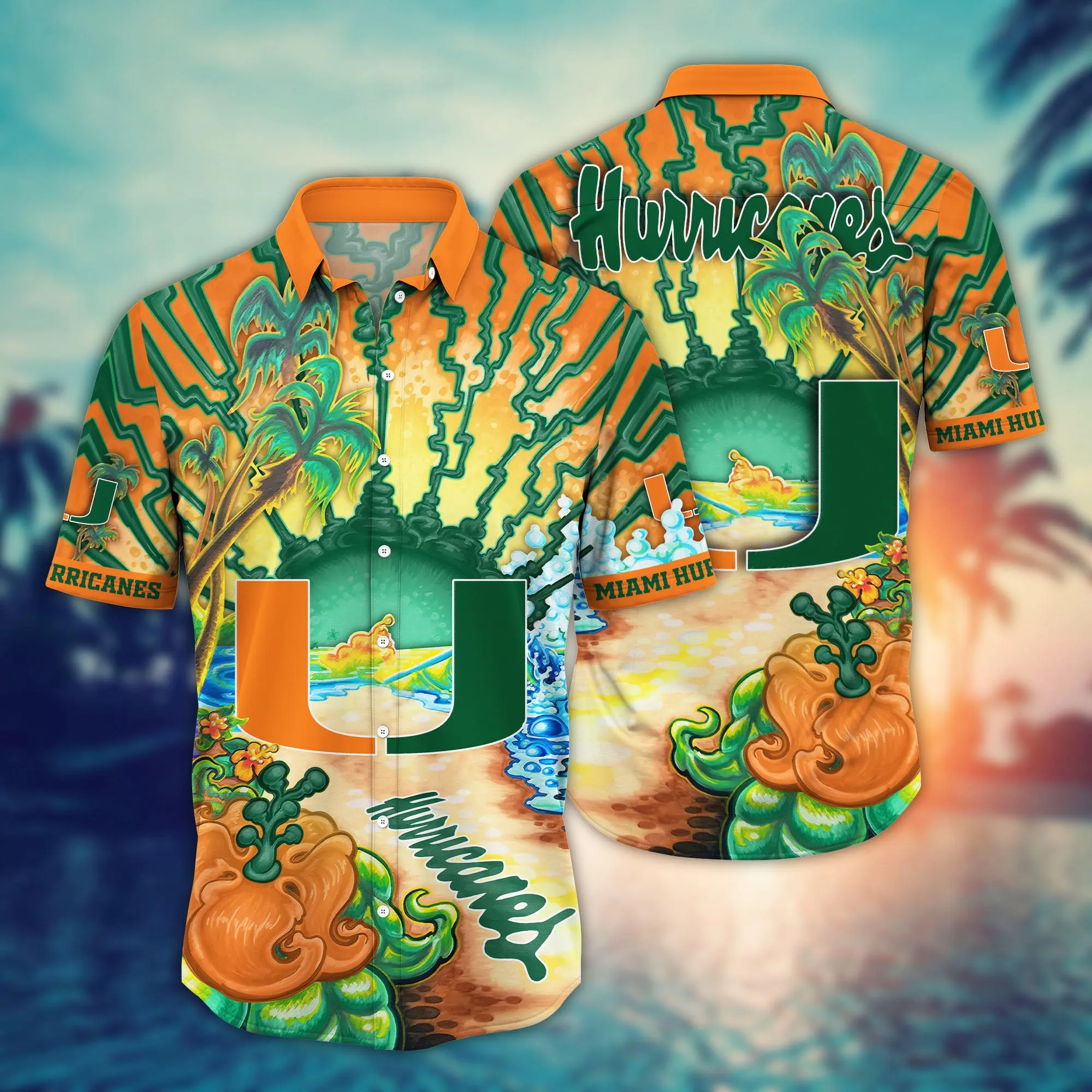 Miami Hurricanes NCCA Hawaiian Shirt Breaktime International Tie Shirts