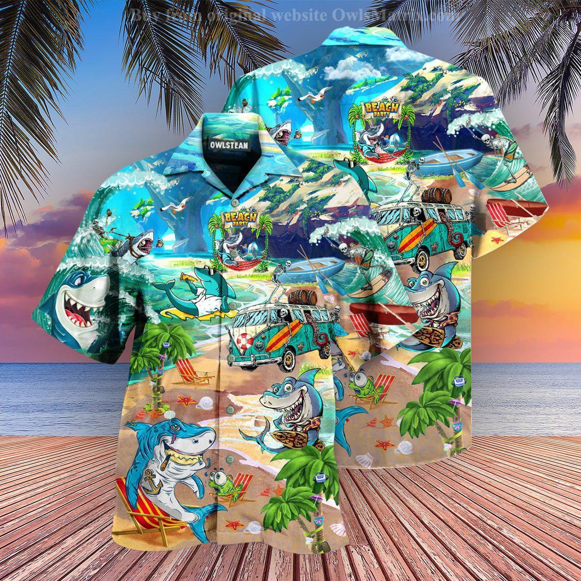 Sharks And Skeletons On Beach Party Edition – Hawaiian Shirt – Haws20Fnn100821