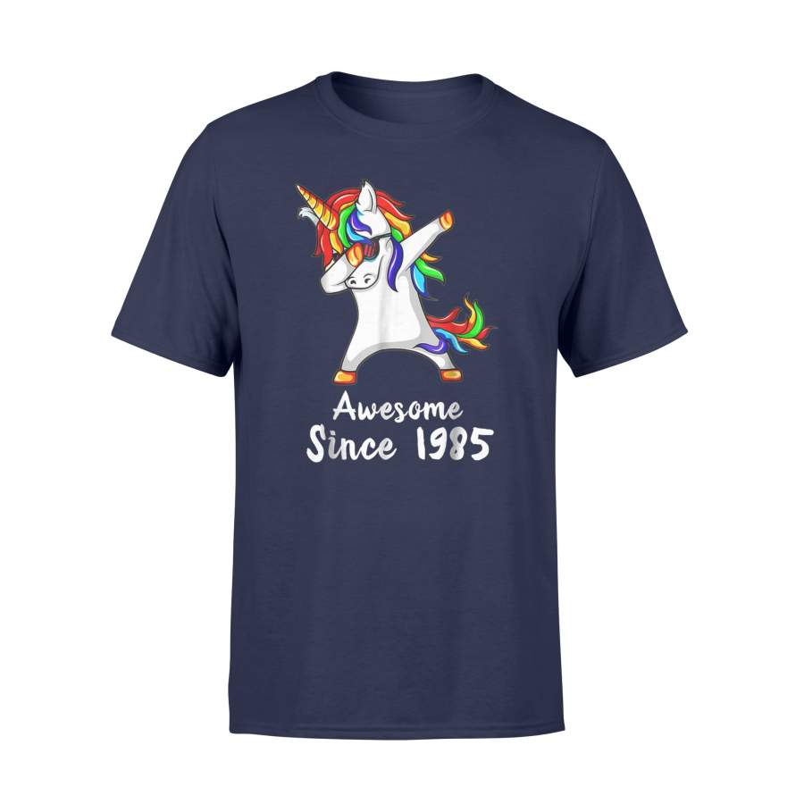 33 Years Old 33th Birthday Unicorn Dabbing 1985 T-Shirt