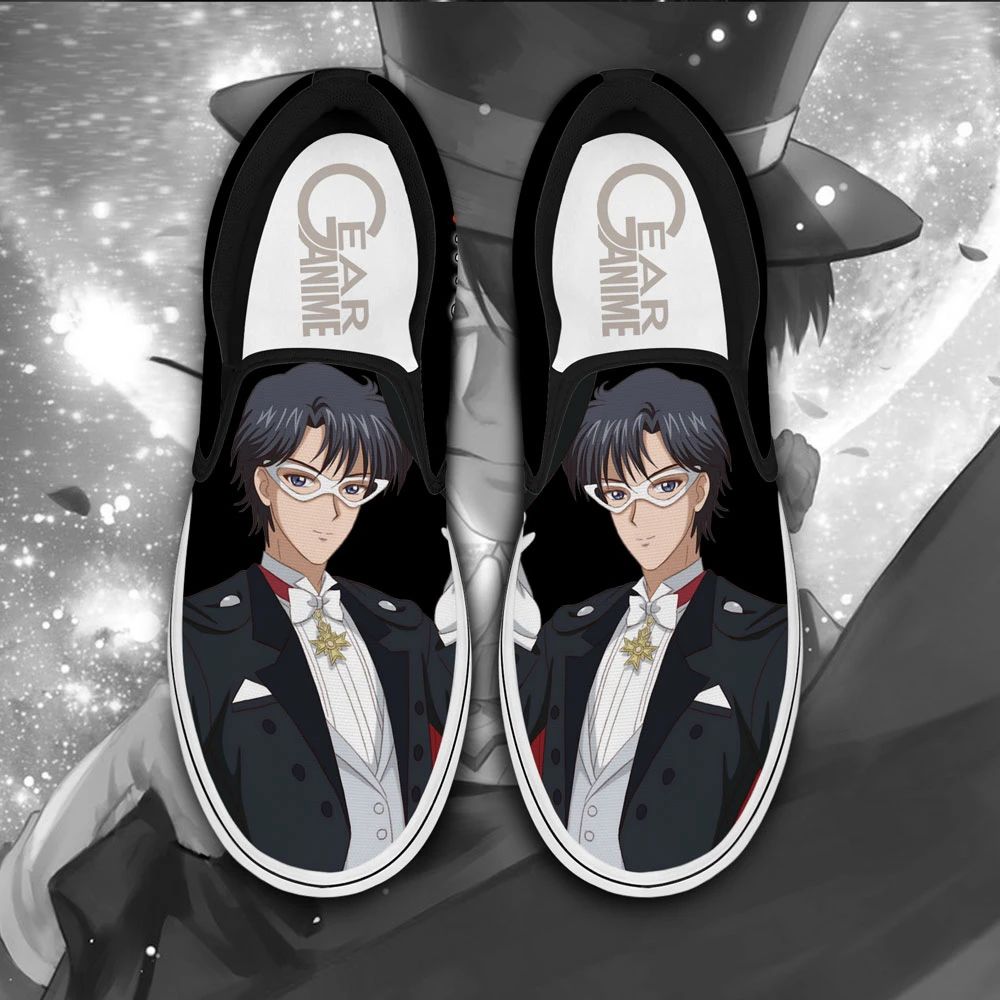 Tuxedo Slip On Sneakers Anime Sailor Moon Custom Shoes Unisex Men Women