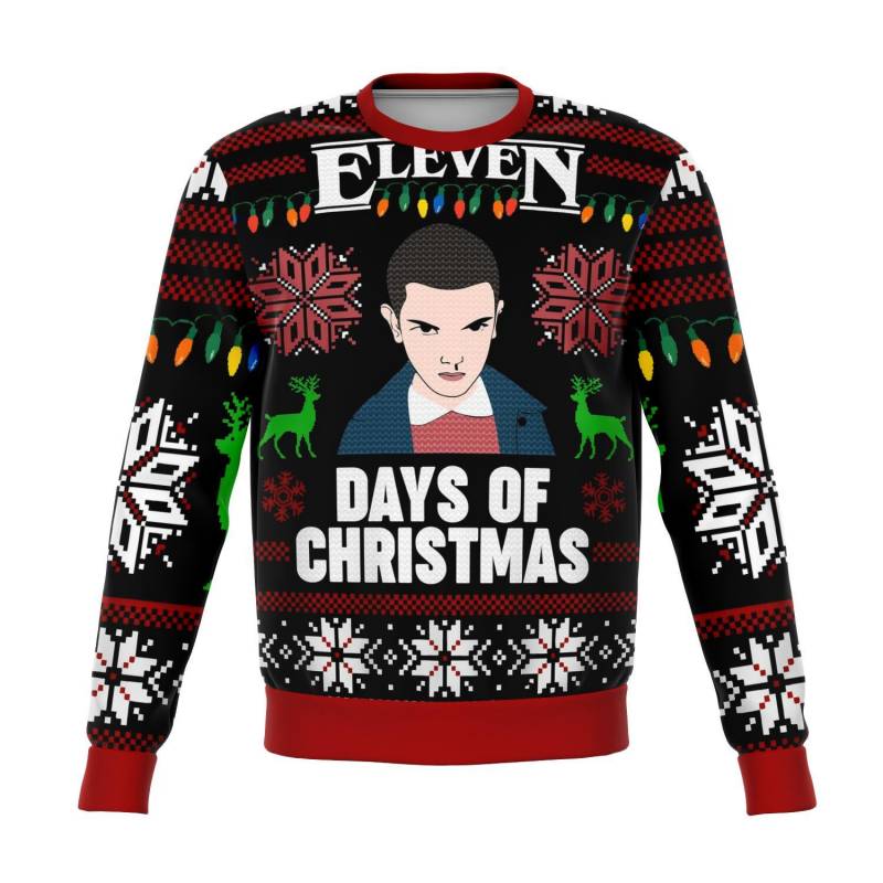 STRANGER THINGS eleven days of xmas Premium Ugly Christmas Sweater