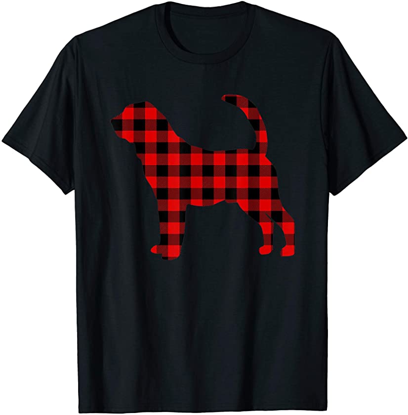 Bloodhound Red Buffalo Plaid Puppy Matching Family PJ Gift T-Shirt