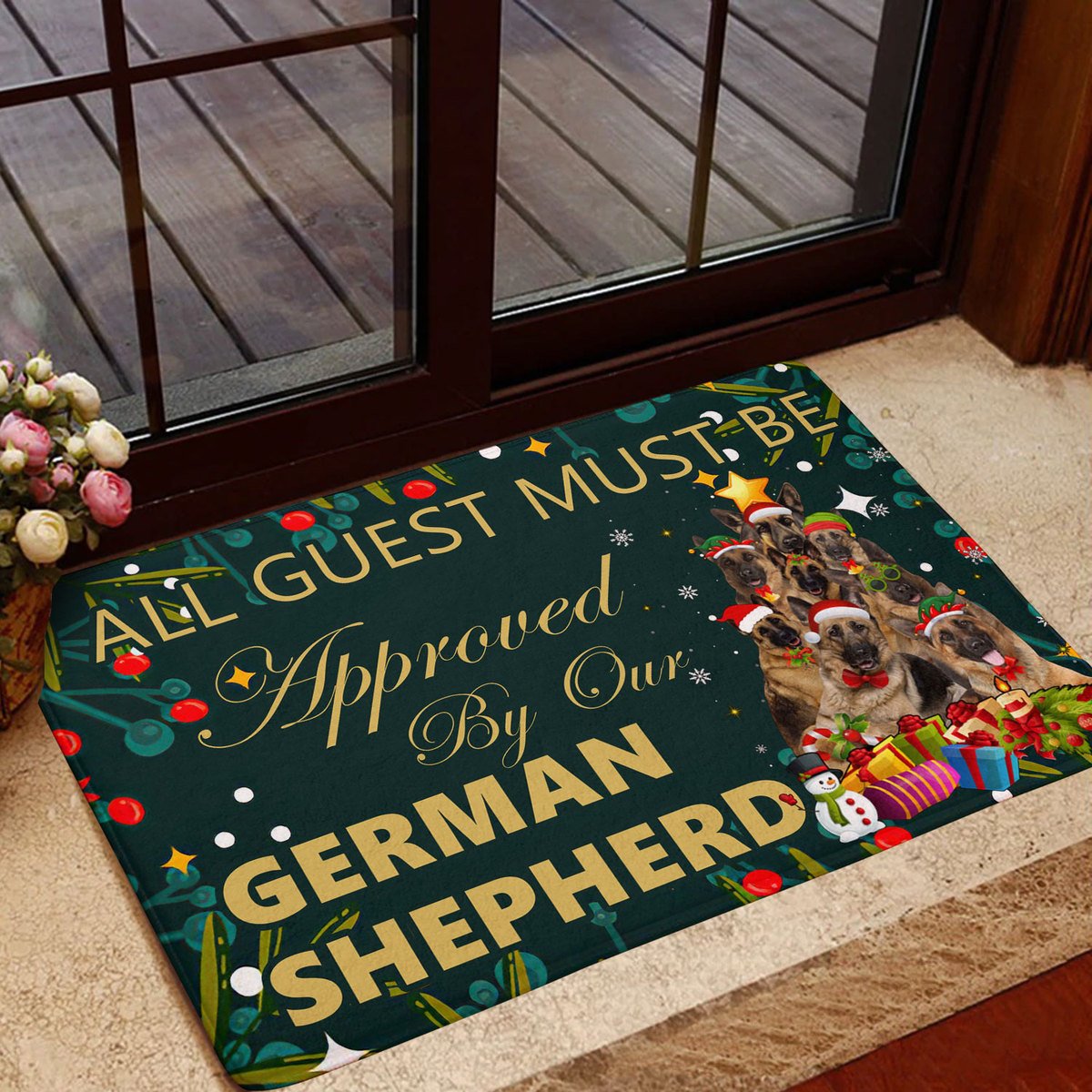 U German Shepherd Christmas 3D All Over Printing Doormat