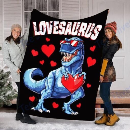 Valentines Day Dinosaur Boys Kids Lovesaurus Trex  Soft Cozy Lightweight Premium Blanket