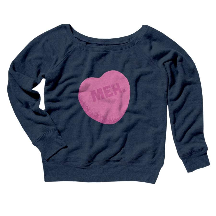 Meh. Candy Heart Women’s Off The Shoulder Sweatshirt