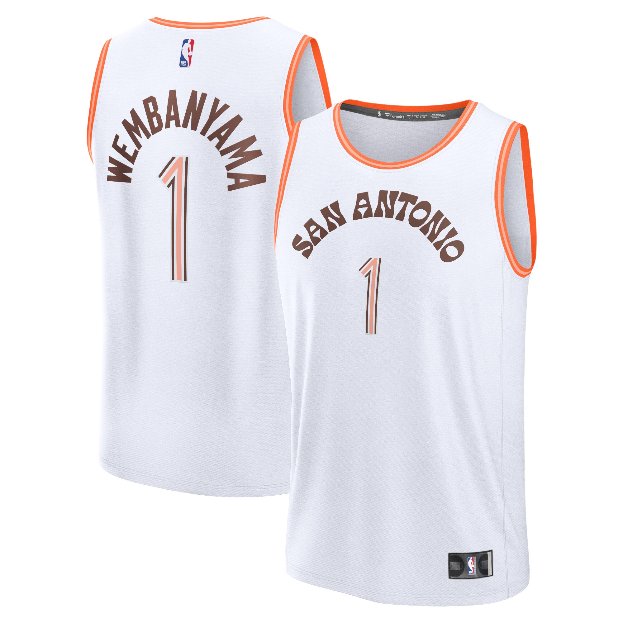 Victor Wembanyama San Antonio Spurs Branded Fast Break Jersey – White – City Edition