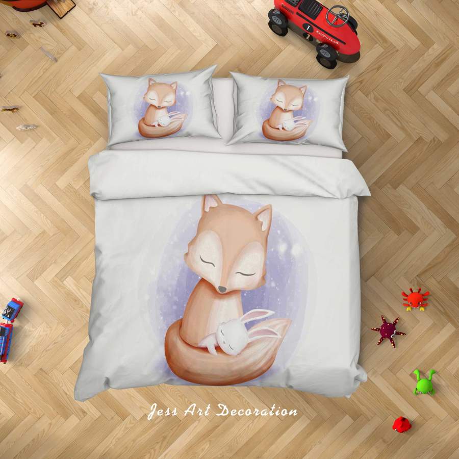 3D Cartoon Fox Rabbit Quilt Cover Set Bedding Set Duvet Cover Pillowcases SF72