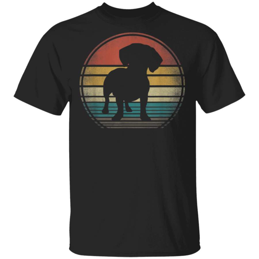 Retro Vintage Sunset Doxie Dachshund Dog Love Gift TShirt