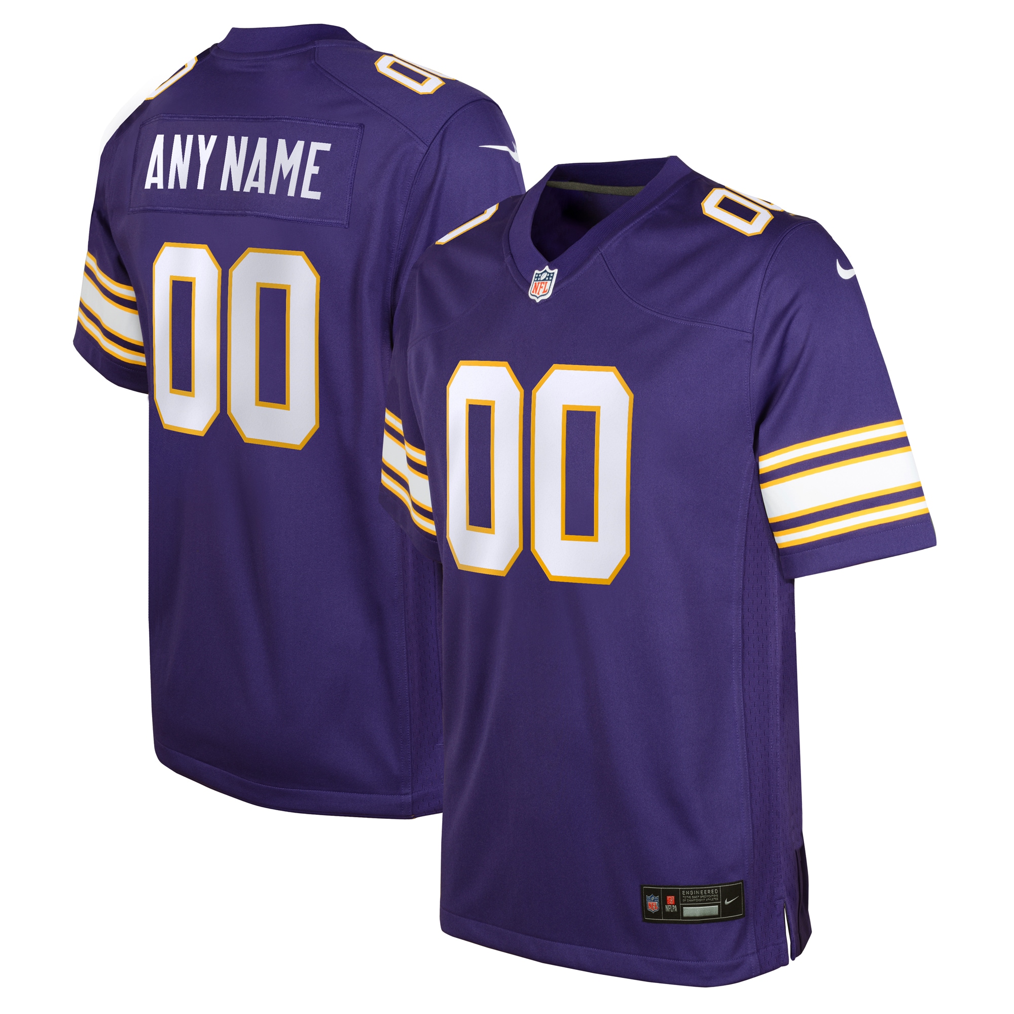 Youth Minnesota Vikings Purple Classic Custom Game Jersey