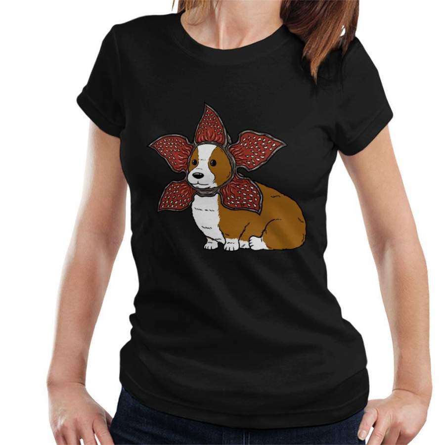 Not Safe For Cats Demogorgon Corgi Women’s T-Shirt