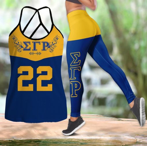 Sigma Gamma Rho Rhoyal Girl 1922 Criss-Cross Tanktop And Legging Set