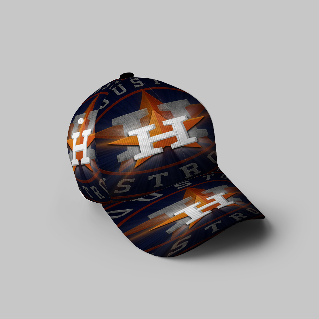 Houston Astros Emblem Texture Wooden 3D Printing Baseball Cap Classic Hat