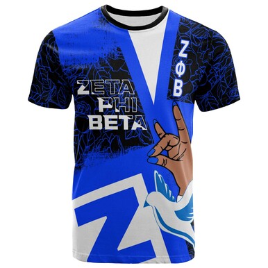 Zeta Phi Beta T-Shirt – Custom Sorority Zeta Phi Beta Rose Patterns And Hand Sign T-Shirt