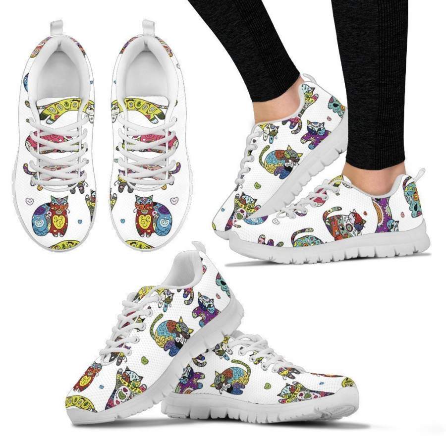 Abstract Cats Women’s Sneakers