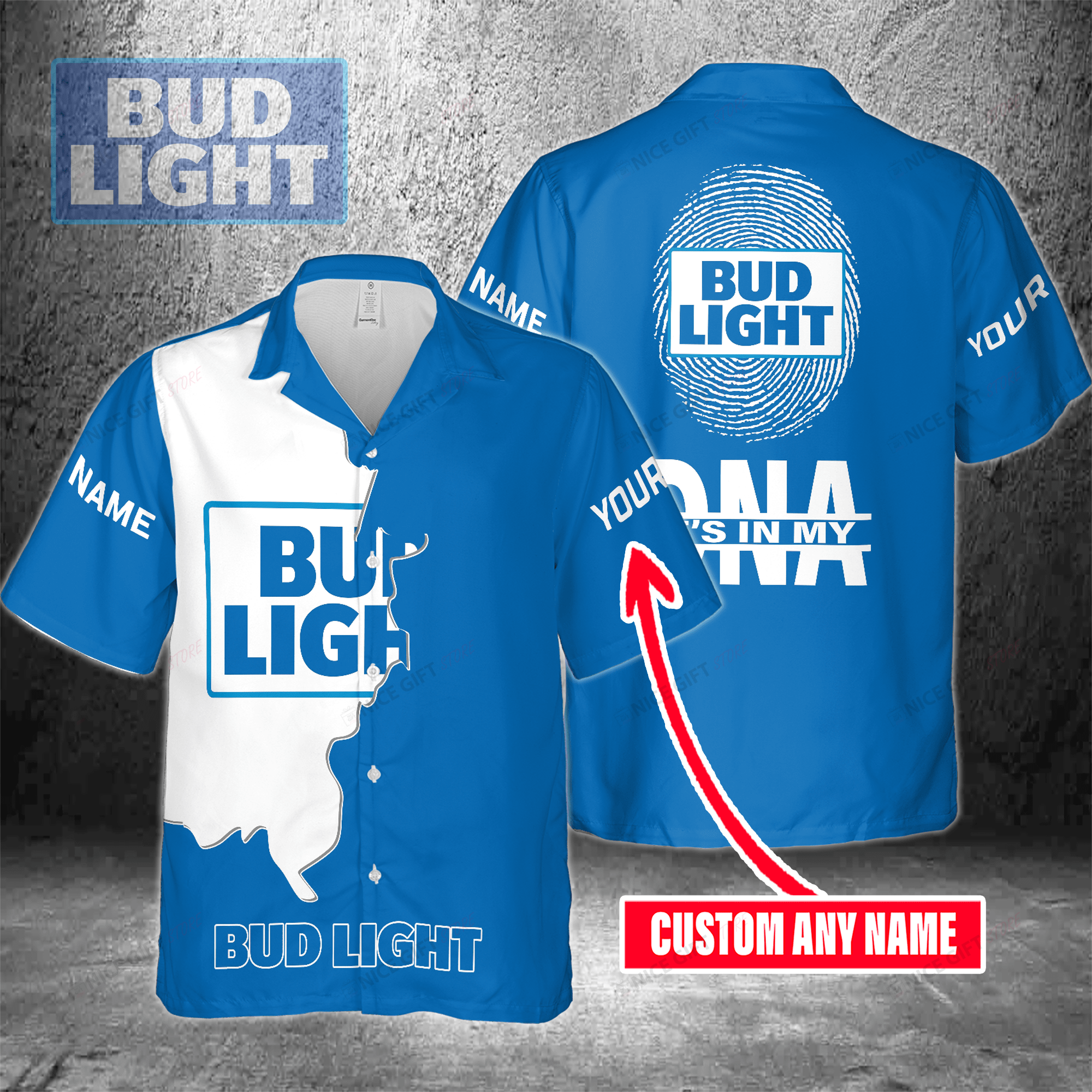 Bud Light Custom Name It’S In My Dna Hawaiian Shirt 3Hs-A9N9