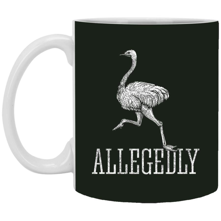 Vintage Allegedly Ostrich Retro Mug