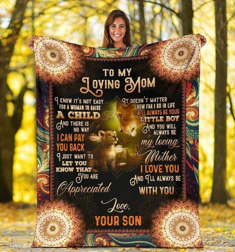 To My Loving Mom For Mom Thank You For Everything Mother Day Gifts For Mom Home Decor Fleece Quilt Blanket Personalized Home Decor