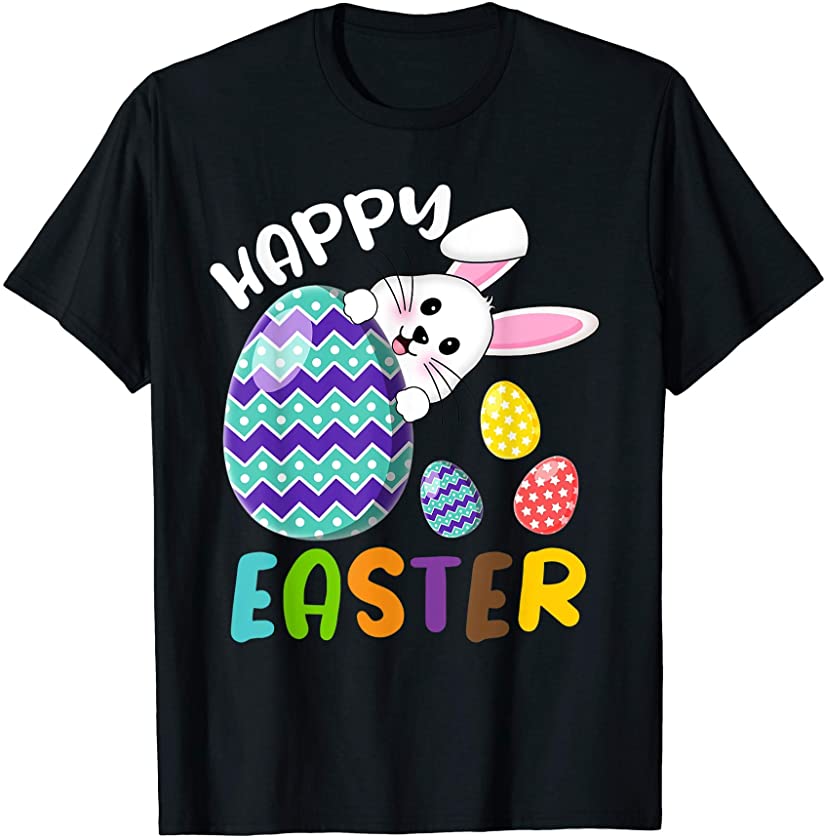 Cute Bunny Face Easter Egg Rabbit Funny Happy Easter Costume T-Shirt