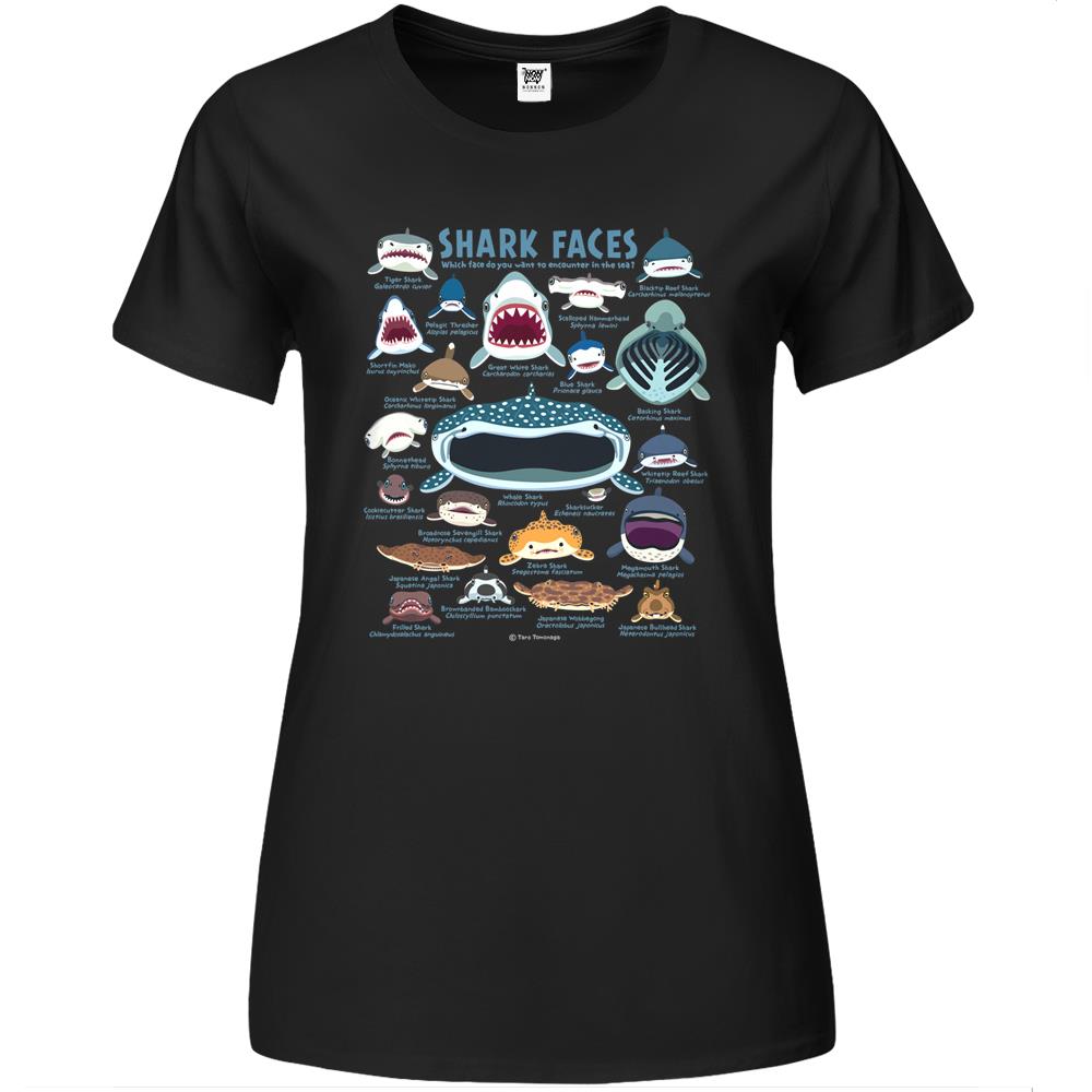 Shark Faces Premium Womens T Shirts