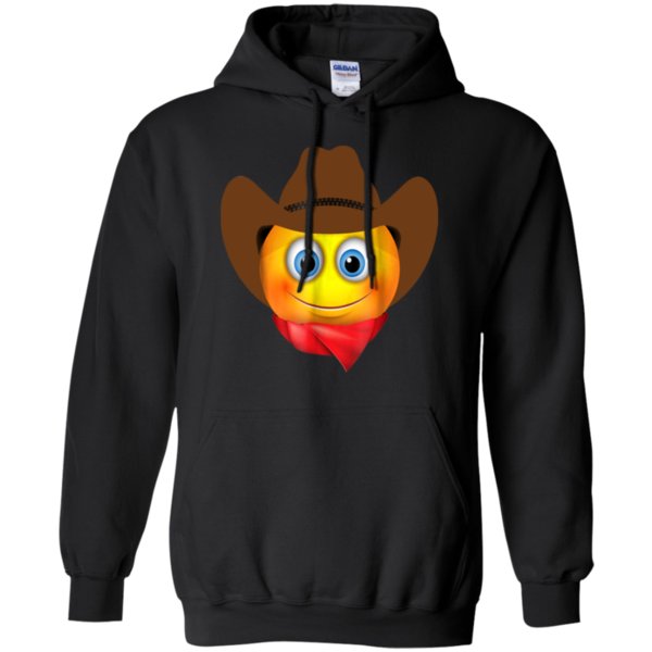 Smiling Emoji Face Wearing Cowboy Hat Emoticon Shirt G185 Gildan Pullover Hoodie 8 Oz.