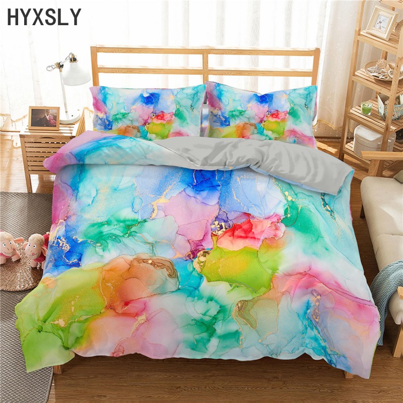 3D Marble Bedding Set Queen King Size Colorful Printing Duvet Cover Set With Pillowcase Twin Full Home Decor Bedroom