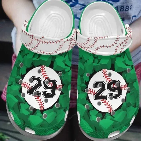 Baseball Whitesole Proud Green Personalize Clog Custom Crocss Clog Number On Sandal Fashion Style Comfortable For Women Men Kid