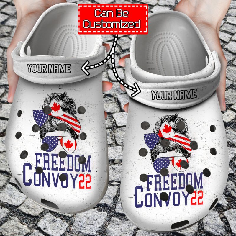 Freedom – Personalized United We Stand Freedom Convoy 2022 Clog Shoes For Men And Women