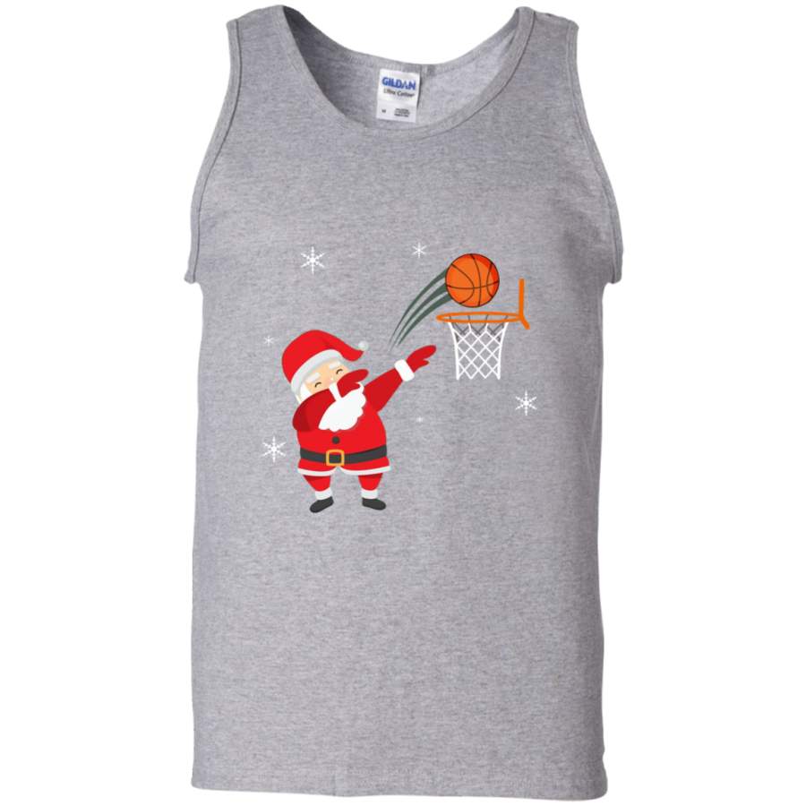 Dabbing Basketball Christmas Shirt - Santa Claus Dab T-Shirt G220 Gildan 100% Cotton Tank Top Chicclosets Fashion