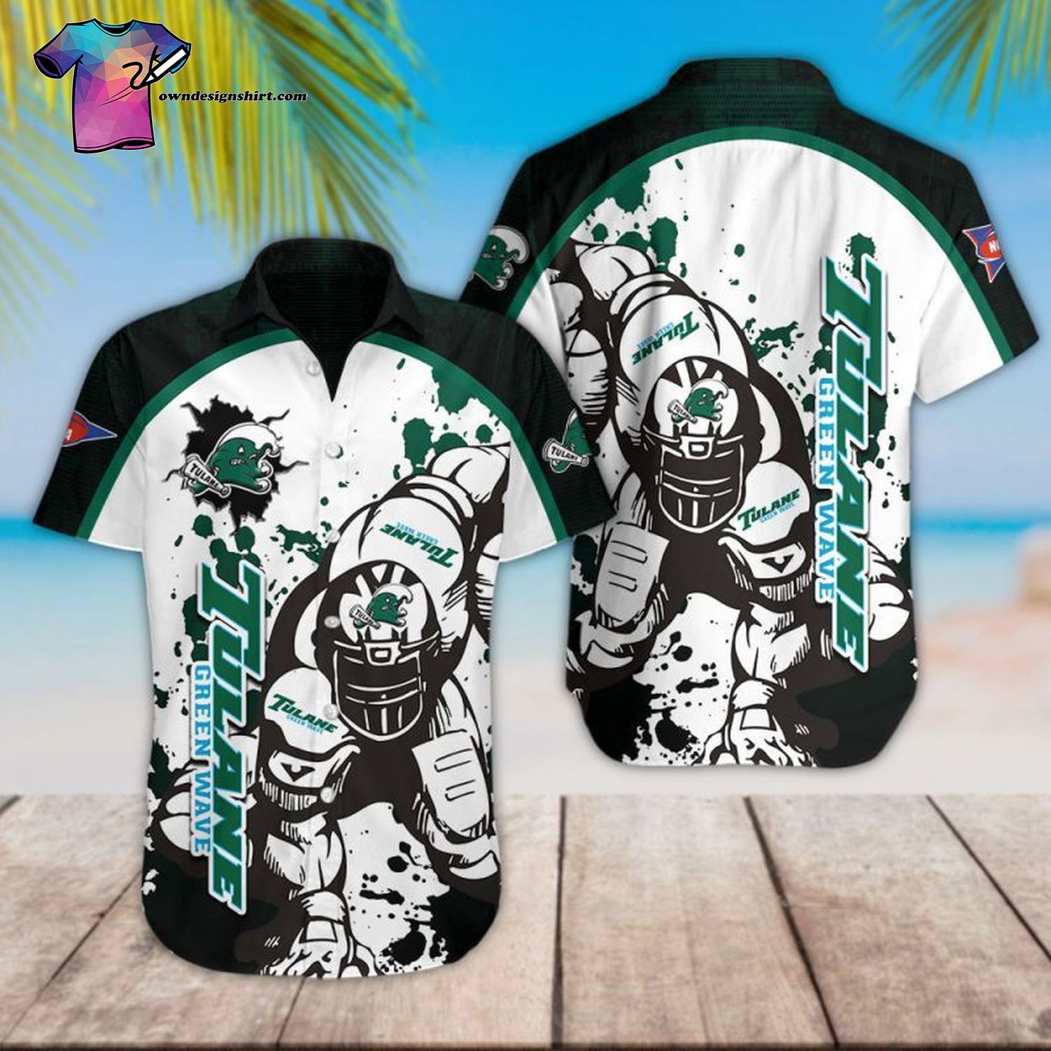 NCCA Tulane Green Wave Football Player Hawaiian Shirt