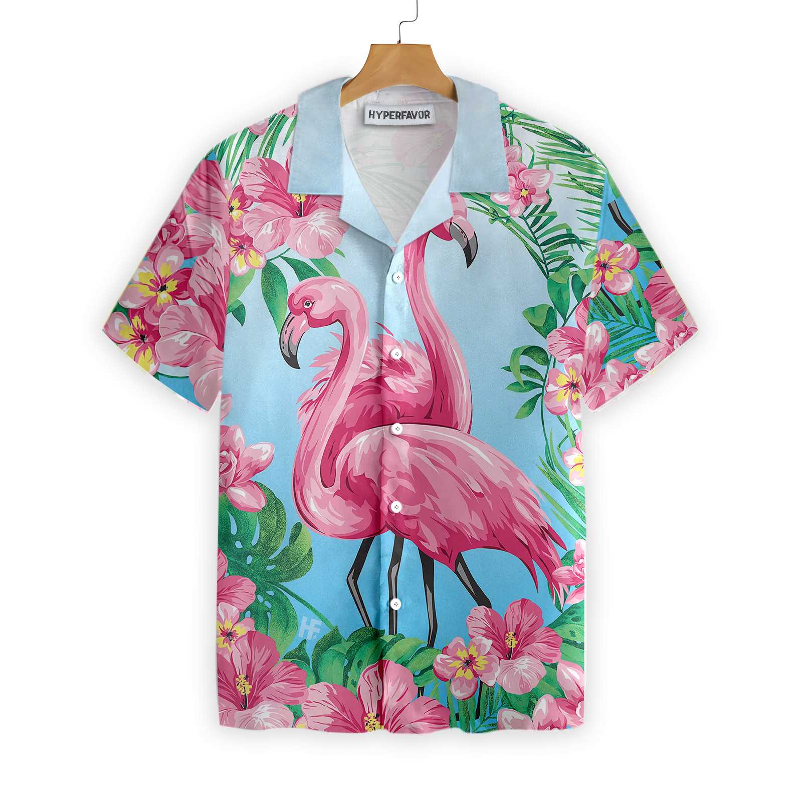 Tropical Floral Flamingo Shirt For Men Hawaii Ha8886