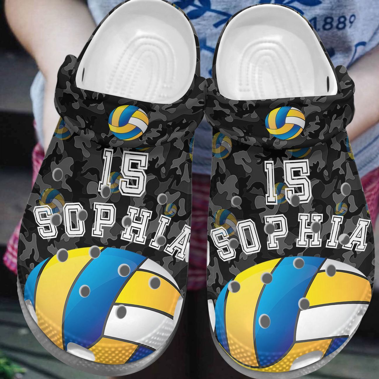 Volleyball Personalized Clog, Custom Name, Text, Color, Number Fashion Style For Women, Men, Kid, Print 3D I Love Playing Volleyball 1