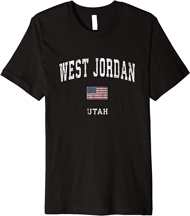 West Jordan Utah UT Vintage American Flag Sports Design Premium T-Shirt