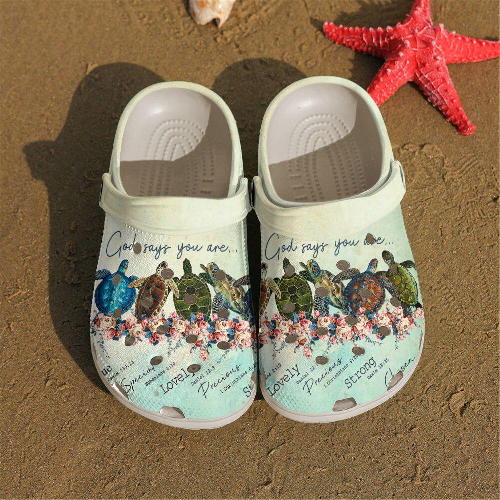 Turtle Personalized Clog, Custom Name, Text, Color, Number Fashion Style For Women, Men, Kid, Print 3D God Says You Are