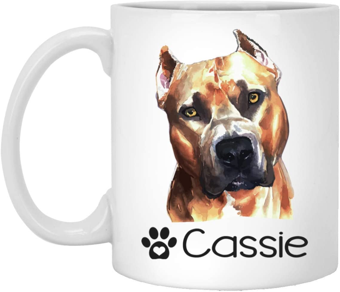 Personalized Pitbull Dog Mug – Pet Owner Gifts For Women – Gifts For Dog Lover – Pitbull Mom Dad Mugs – Dog Cups 11Oz