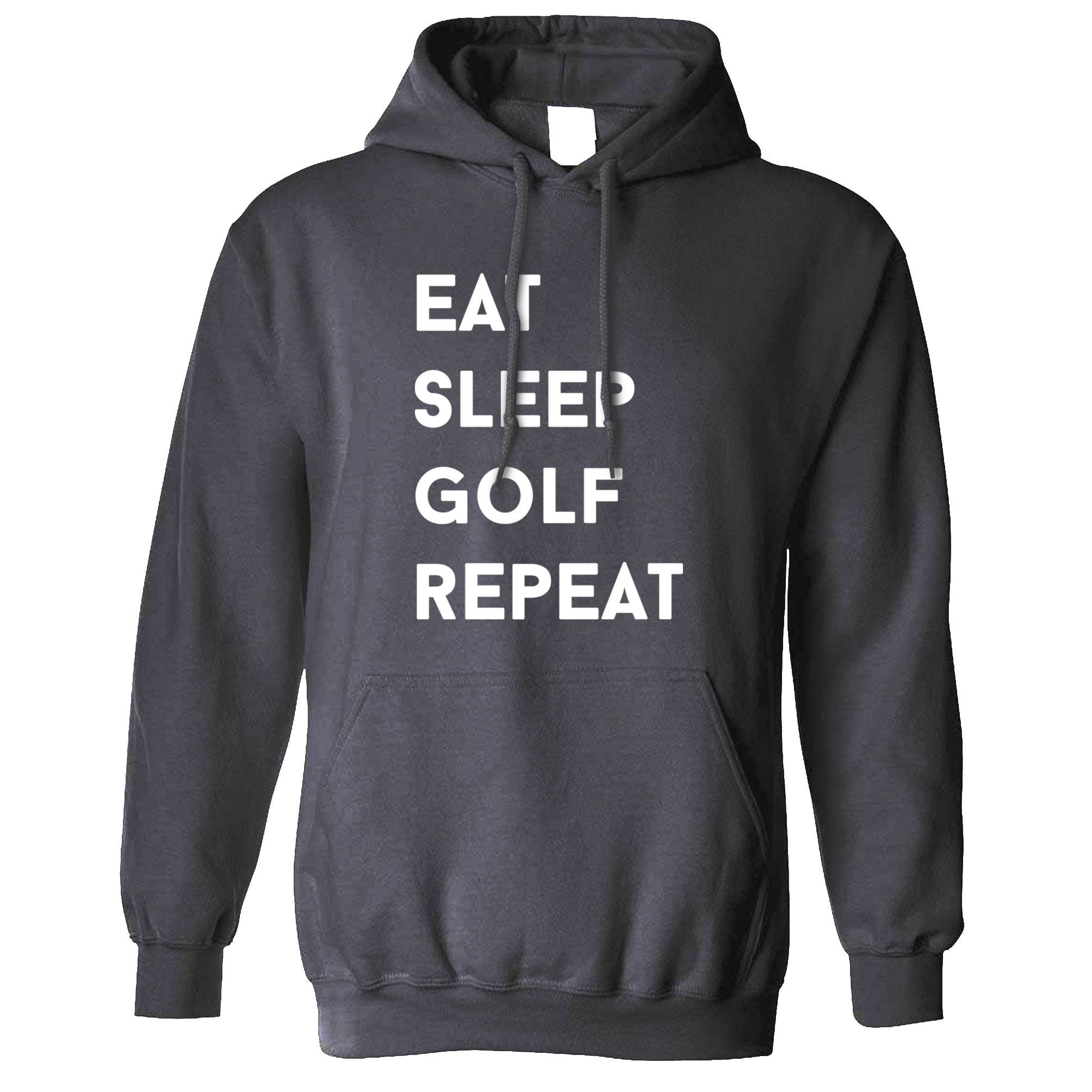 Sports Hoodie Eat, Sleep, Golf, Repeat Slogan Hooded Jumper