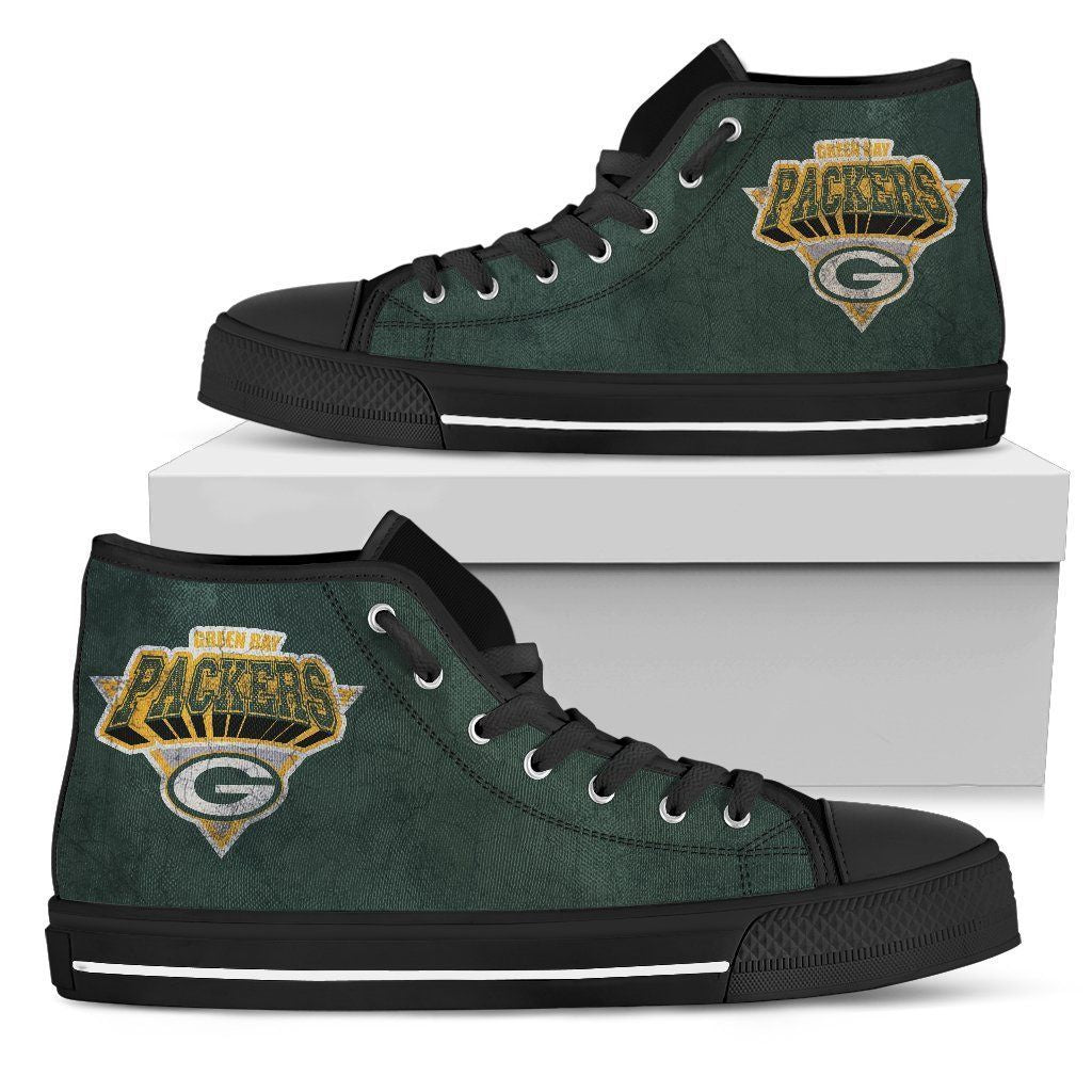 Logo Green Bay Packers Dark Green High Top Shoes