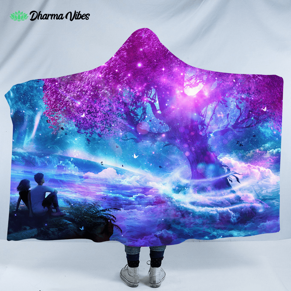 Wishing Tree By Cameron Gray Hooded Blanket