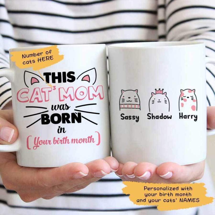 Cat Mom Birthday Personalized Mug