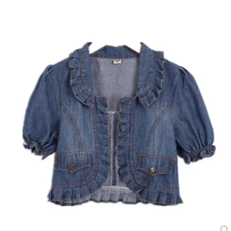 Vintage Blue Denim Vest Women Korean Casual Waistcoat Slim Short Female Jeans Jacket Coat alx