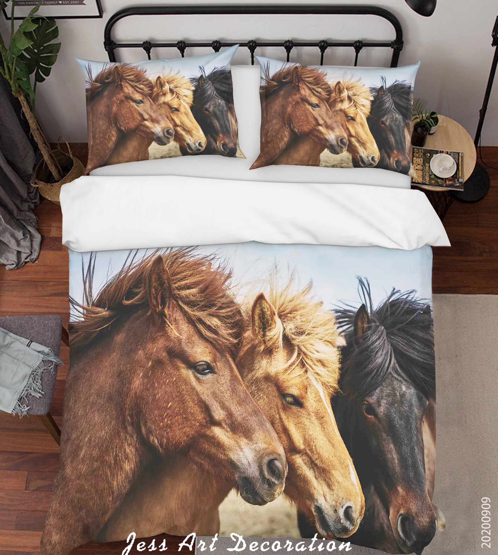 3D Nature Animal Horse Quilt Cover Set Bedding Set Duvet Cover Pillowcases Wj 6030