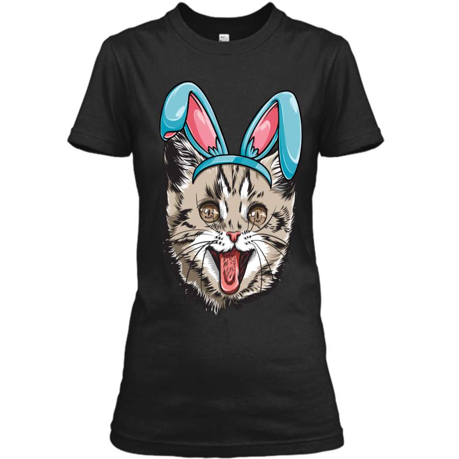 Easter Bunny Cat T shirt Kitty Kitten Girls Boys Kids Women Ladies Custom