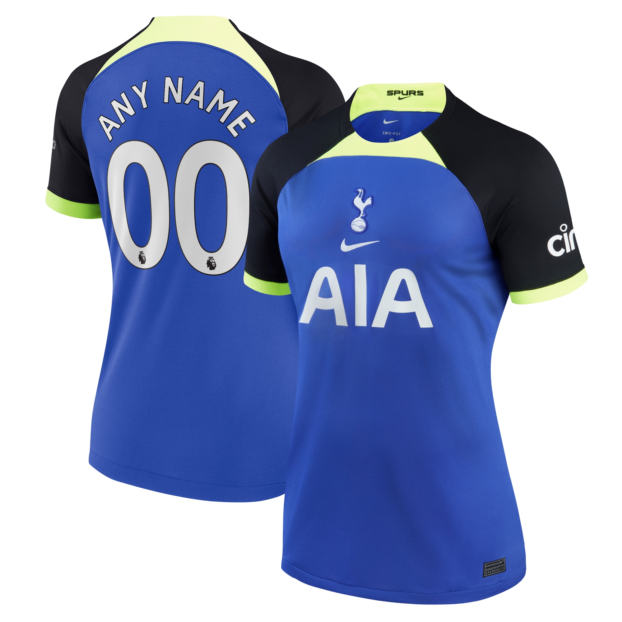 Tottenham Hotspur Women's 2022/23 Away Breathe Stadium Replica Custom Jersey – Blue