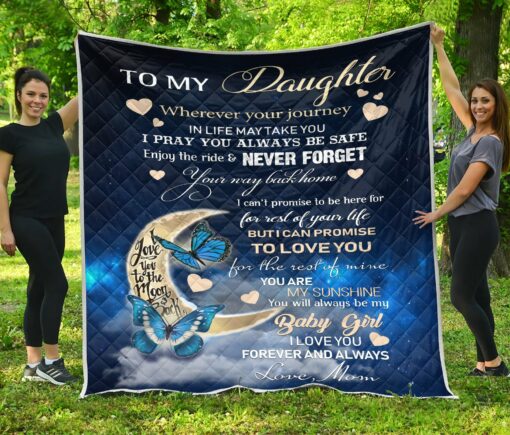 To My Daughter Premium Quilt Blanket