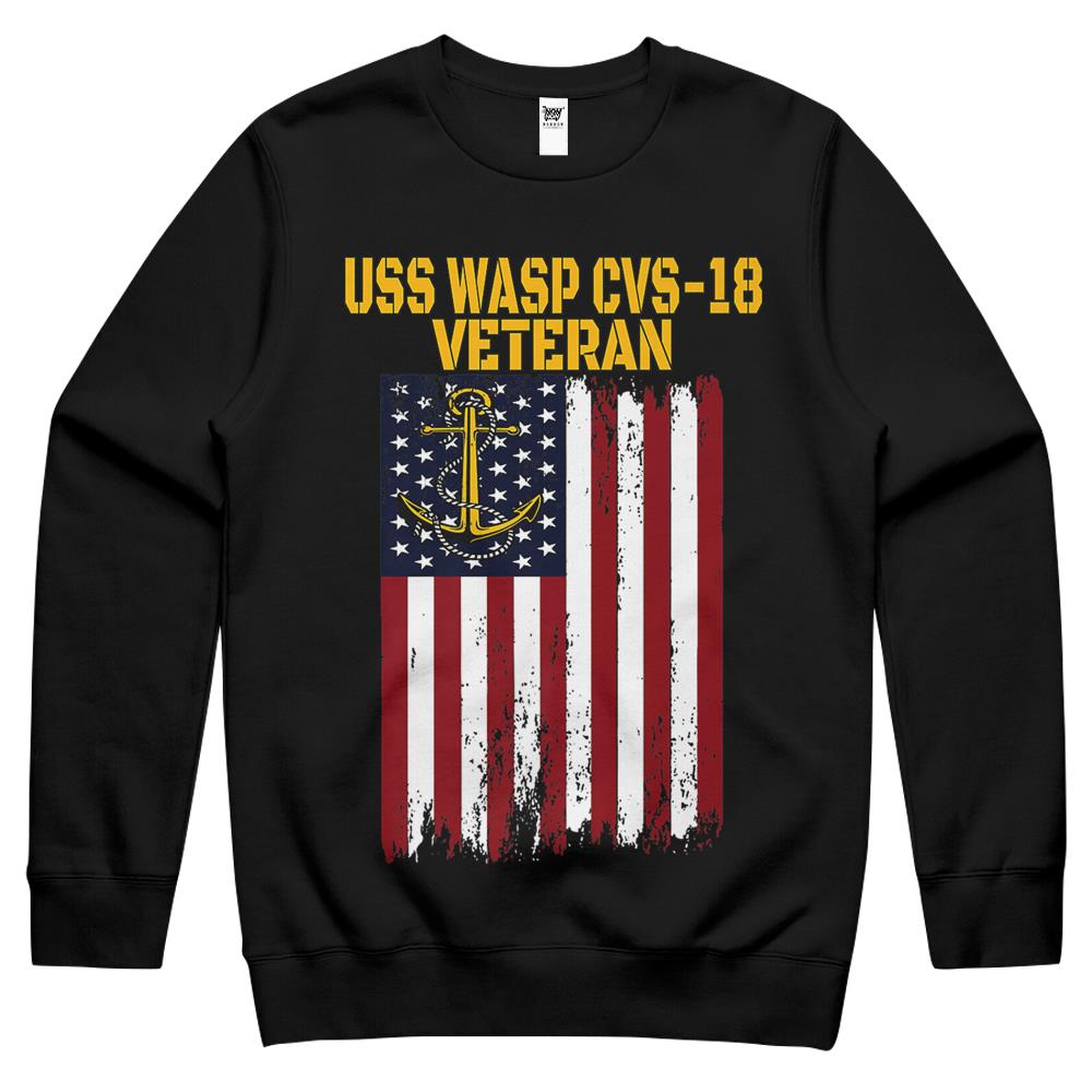 Uss Wasp Cvs-18 Aircraft Carrier Veteran’S Day Father’S Day Premium T-Shirt Crewneck Sweatshirt