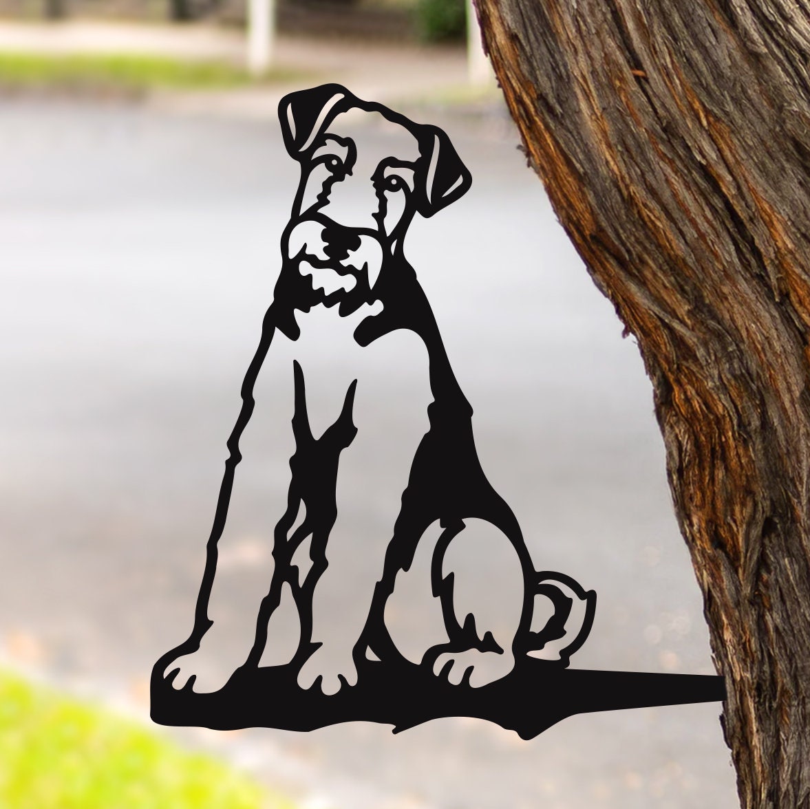 Metal Terrier Silhouette Puppy – Usa Steel Dog Sign Cutout – Rustic Outdoor Home & Garden Decor – Housewarming Gift For Dog Lovers