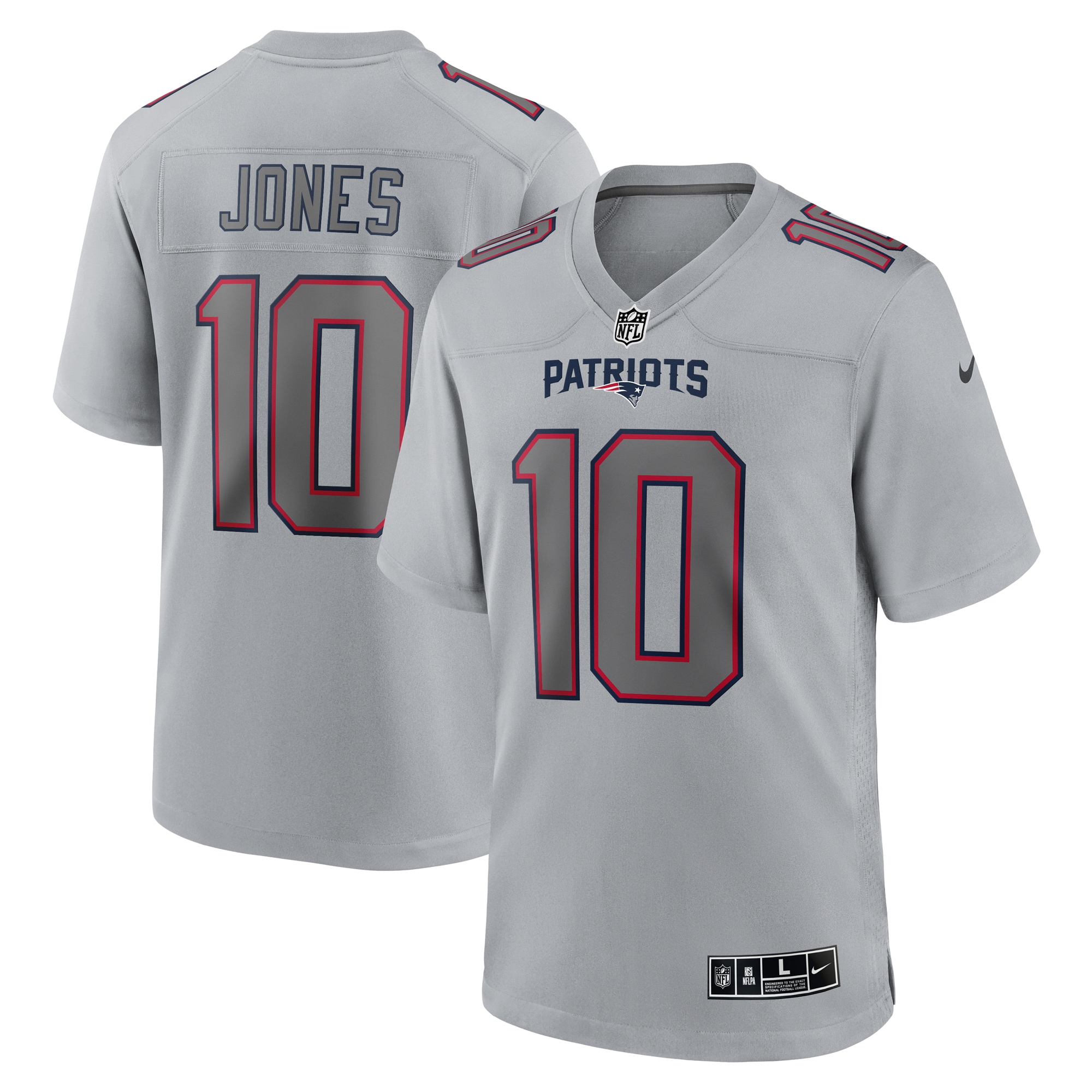 Men’s New England Patriots Mac Jones Gray Atmosphere Fashion Game Jersey