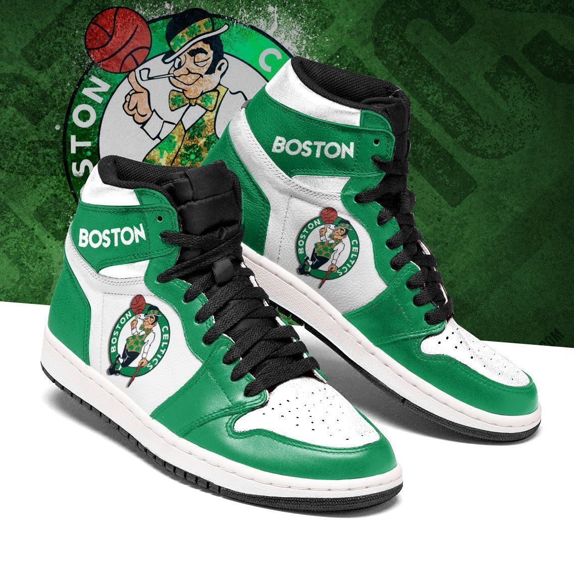 Boston Celtics LPH JD High top Shoes Sneakers Jordan Sneakers Sport Air Jordan High Sneakers Sport Sneakers